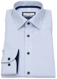 Marvelis Hemd - Comfort Fit - Kontrastknöpfe - hellblau / weiß