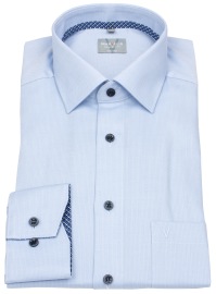 Marvelis Hemd - Comfort Fit - Struktur - Kontrastknöpfe - hellblau