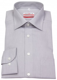 Marvelis Hemd - Modern Fit - Chambray - hellgrau