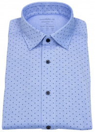 Marvelis Hemd - Modern Fit - Easy To Wear Piqué - hellblau / dunkelblau