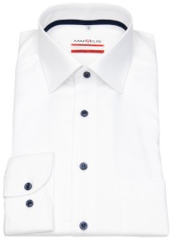Marvelis Hemd - Modern Fit - Feintwill - extra blickdicht - Kontrastknöpfe - weiß - ohne OVP