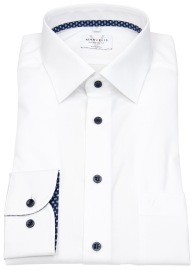 Marvelis Shirt - Modern Fit - Kent Collar - Contrast Buttons - White