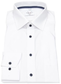 Marvelis Hemd - Modern Fit - Kentkragen - Kontrastknöpfe - weiß - ohne OVP