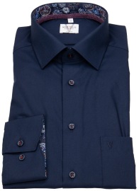 Marvelis Hemd - Modern Fit - Kentkragen - Patch - dunkelblau