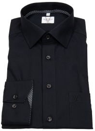 Marvelis Shirt - Modern Fit - Kent Collar - Patch - Black