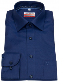 Marvelis Hemd - Modern Fit - Kentkragen - Struktur - dunkelblau