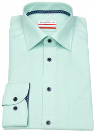 Marvelis Hemd - Modern Fit - Kontrastknöpfe - grün