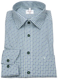 Marvelis Hemd - Modern Fit - Kontrastknöpfe - grün / blau