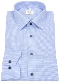 Marvelis Hemd - Modern Fit - Kontrastknöpfe - Vichykaro - hellblau / weiß