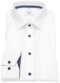 Marvelis Hemd - Modern Fit - Kontrastknöpfe - weiß - extra langer 69cm Arm - ohne OVP
