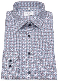 Marvelis Hemd - Modern Fit - Print - Kontrastknöpfe - blau / rot / weiß