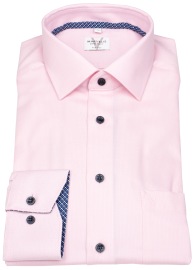 Marvelis Hemd - Modern Fit - Struktur - Kontrastknöpfe - rosé