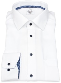 Marvelis Hemd - Modern Fit - Struktur - Kontrastknöpfe - weiß