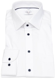 Marvelis Hemd - Modern Fit - Struktur - Kontrastknöpfe - weiß - ohne OVP