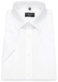 Marvelis Short Sleeve Shirt - Body Fit - Kent Collar - White - w/o OP