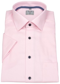 Marvelis Kurzarmhemd - Comfort Fit - Kentkragen - Kontrastknöpfe - rosé
