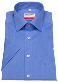 Marvelis Kurzarmhemd - Modern Fit - Chambray - blau