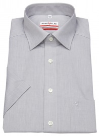 Marvelis Kurzarmhemd - Modern Fit - Chambray - grau