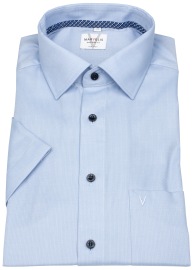Marvelis Kurzarmhemd - Modern Fit - Kentkragen - Kontrastknöpfe - hellblau
