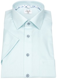 Marvelis Kurzarmhemd - Modern Fit - Struktur - Kontrastknöpfe - türkis
