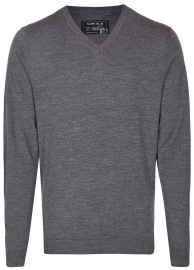 Marvelis Pullover - Merinowolle - V-Ausschnitt - anthrazit