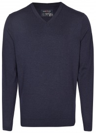 Marvelis Pullover - Merinowolle - V-Ausschnitt - dunkelblau