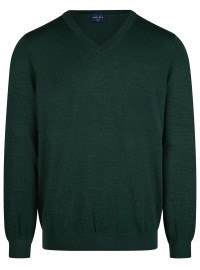 Marvelis Pullover - Merinowolle - V-Ausschnitt - grün
