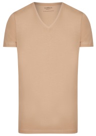 Marvelis T-Shirt Doppelpack - Body Fit - V-Ausschnitt - caramel - ohne OVP