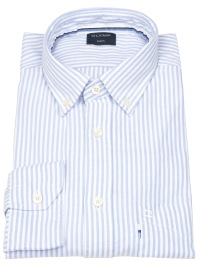 OLYMP Hemd - Casual - Regular Fit - Button Down - Streifen - hellblau / weiß