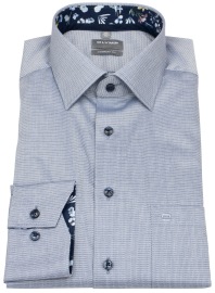 OLYMP Hemd - Comfort Fit - Faux Uni Struktur - dunkelblau - ohne OVP
