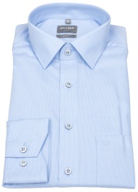 OLYMP Hemd - Comfort Fit - Faux Uni Struktur - hellblau