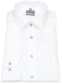 OLYMP Hemd - Comfort Fit - Faux Uni Struktur - weiß