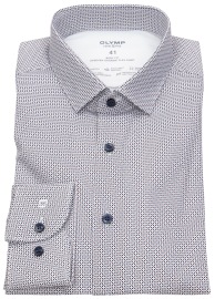 OLYMP Shirt - Level 5 - 24/7 Dynamic Flex - White / Blue / Red - Extra Long Sleeve 69cm