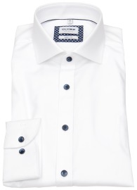 OLYMP Shirt - Level 5 - Besonders Blickdicht - Contrast Buttons - White - 69cm Sleeve