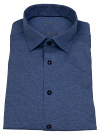 OLYMP Shirt - Level 5 Body Fit - 24/7 Flex Jersey - Blue