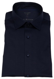 OLYMP Hemd - Level 5 Body Fit - 24/7 Flex Jersey - dunkelblau - extra langer 69cm Arm - ohne OVP
