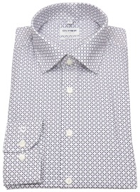 OLYMP Hemd - Level 5 Body Fit - rosé / anthrazit / weiß - extra langer 69cm Arm