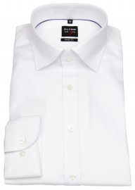 OLYMP Hemd - Level 5 Body Fit - Under Button Down - Diamant Twill - weiß