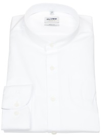 OLYMP Hemd - Level 5 - Stehkragen - Twill - besonders blickdicht - weiß