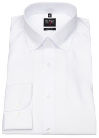 OLYMP Shirt - Level Five Body Fit - Button Down Collar - White