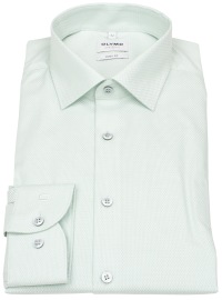 OLYMP Hemd - Level Five Body Fit - Faux Uni Struktur - grün
