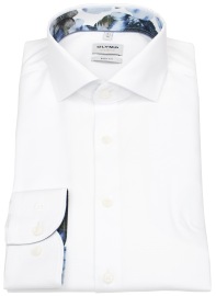 OLYMP Hemd - Level Five Body Fit - Faux Uni Struktur - weiß