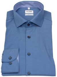 OLYMP Hemd - Level Five Body Fit - Patch - Struktur - blau