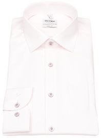 OLYMP Hemd - Level Five Body Fit - Struktur - rosé  - extra langer 69cm Arm