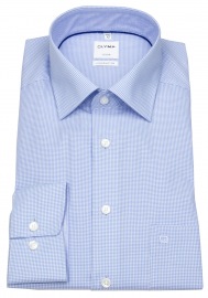 OLYMP Hemd - Luxor Comfort Fit - fein kariert - hellblau / weiß