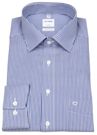 OLYMP Hemd - Luxor Comfort Fit - Twill - Streifen - blau / weiß