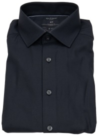 OLYMP Hemd - Modern Fit - 24/7 Dynamic Flex Shirt - Kentkragen - schwarz