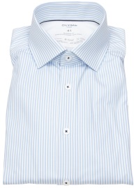 OLYMP Hemd - Modern Fit - 24/7 Dynamic Flex Shirt - Streifen - hellblau / weiß