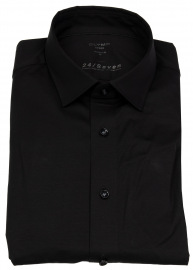 OLYMP Hemd - Modern Fit - 24/7 Flex Jersey - schwarz