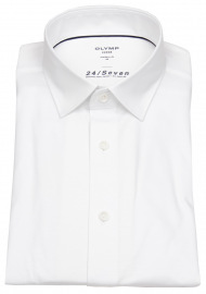 OLYMP Hemd - Modern Fit - 24/7 Flex Jersey - weiß